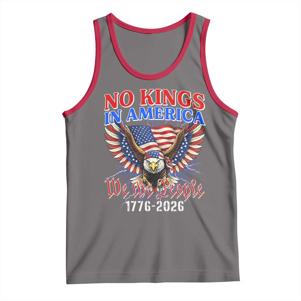 We The People No Kings In America Tank Top 250 Years America Anniversary Vintage American Flag TS12 Deep Heather Red Print Your Wear