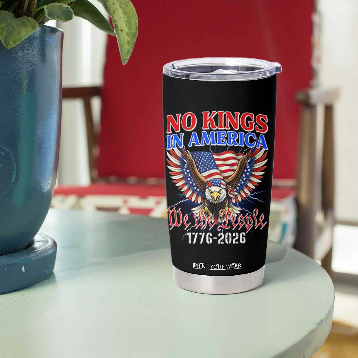 We The People No Kings In America Tumbler Cup 250 Years America Anniversary Vintage American Flag TS12 Print Your Wear
