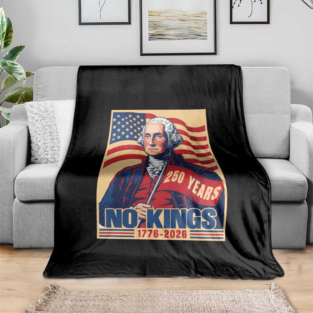Funny George Washington Freedom Protest Throw Blanket No Kings TS12 Print Your Wear
