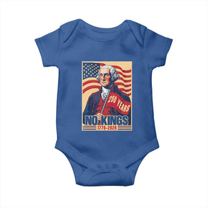 Funny George Washington Freedom Protest Baby Onesie No Kings TS12 Royal Blue Print Your Wear