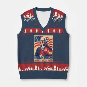 Funny George Washington Freedom Protest V-Neck Knit Sweater Vest No Kings TS12 Navy Red Print Your Wear