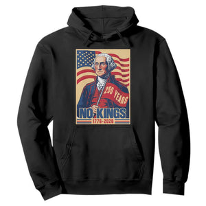 Funny George Washington Freedom Protest Hoodie No Kings TS12 Black Print Your Wear