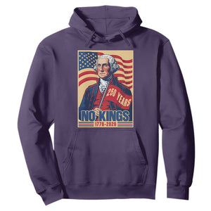 Funny George Washington Freedom Protest Hoodie No Kings TS12 Purple Print Your Wear