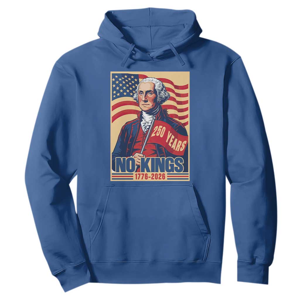 Funny George Washington Freedom Protest Hoodie No Kings TS12 Royal Blue Print Your Wear