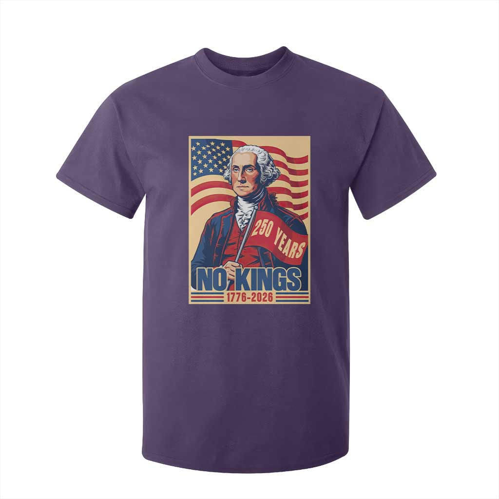 Funny George Washington Freedom Protest T Shirt For Kid No Kings TS12 Purple Print Your Wear