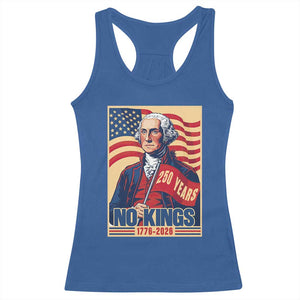 Funny George Washington Freedom Protest Racerback Tank Top No Kings TS12 Royal Blue Print Your Wear