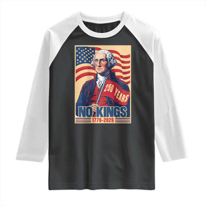 Funny George Washington Freedom Protest Raglan Shirt No Kings TS12 Black White Print Your Wear