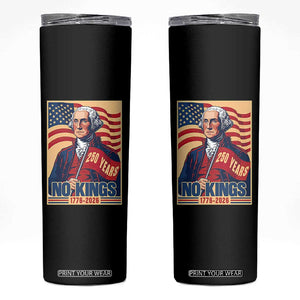 Funny George Washington Freedom Protest Skinny Tumbler No Kings TS12 Black Print Your Wear