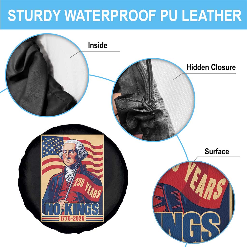 Funny George Washington Freedom Protest Spare Tire Cover No Kings TS12 Print Your Wear