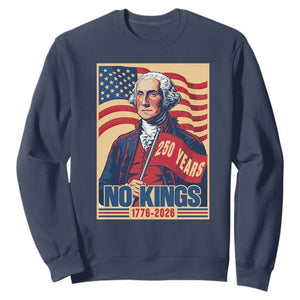 Funny George Washington Freedom Protest Sweatshirt No Kings TS12 Navy Print Your Wear