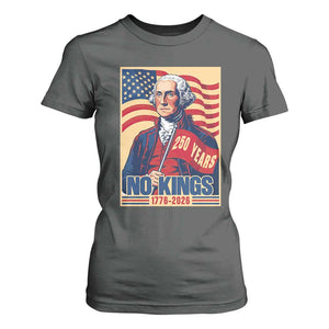 Funny George Washington Freedom Protest T Shirt For Women No Kings TS12 Dark Heather Print Your Wear