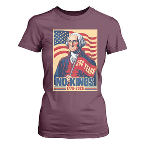 Funny George Washington Freedom Protest T Shirt For Women No Kings TS12 Maroon Print Your Wear