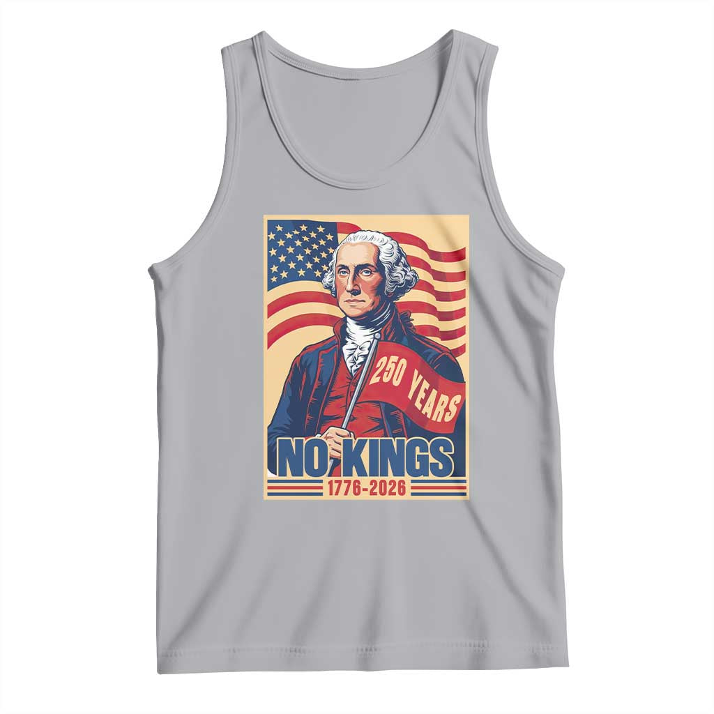 Funny George Washington Freedom Protest Tank Top No Kings TS12 Athletic Heather Print Your Wear