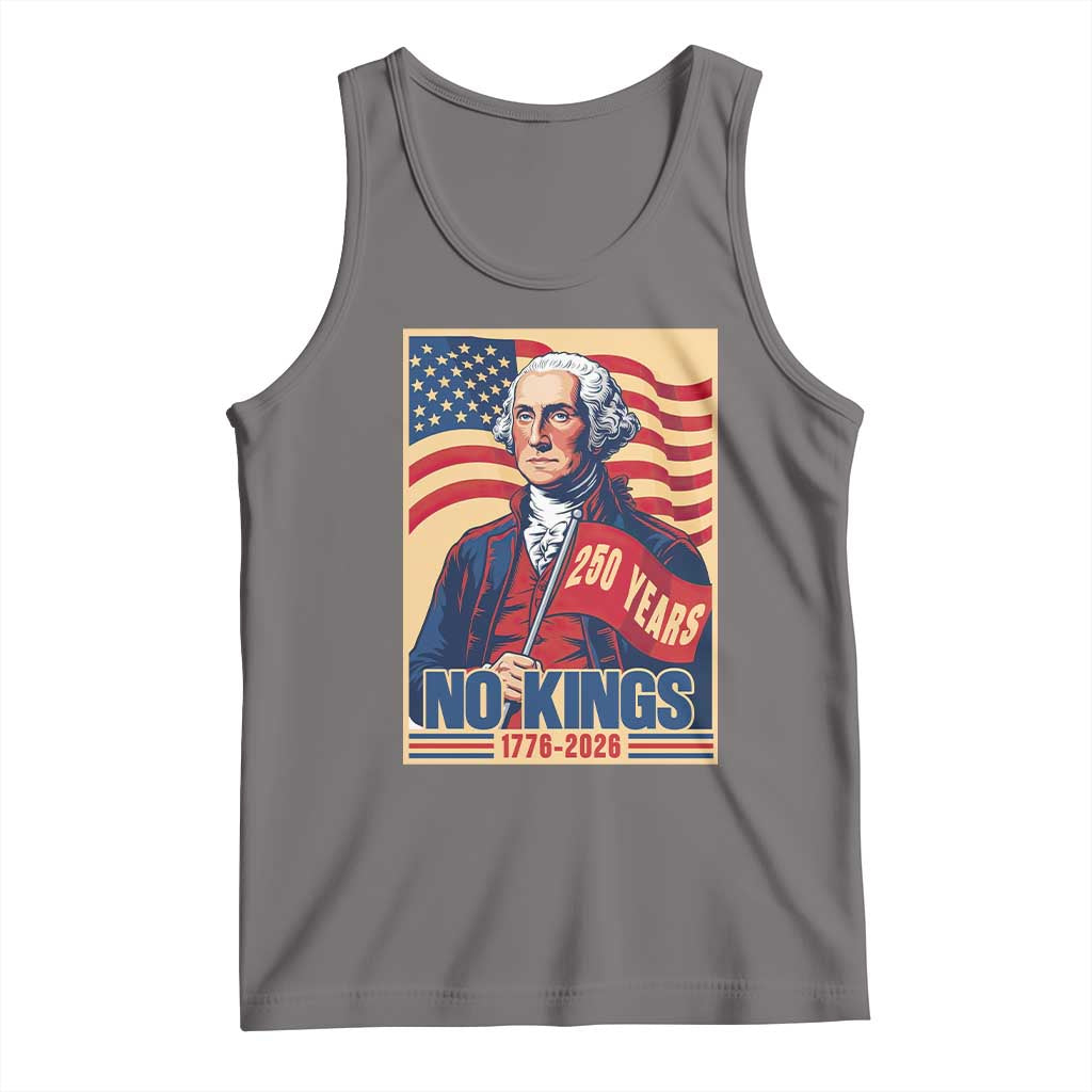 Funny George Washington Freedom Protest Tank Top No Kings TS12 Deep Heather Print Your Wear