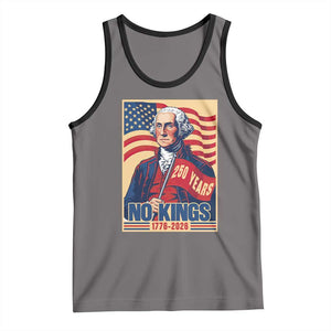 Funny George Washington Freedom Protest Tank Top No Kings TS12 Deep Heather Black Print Your Wear