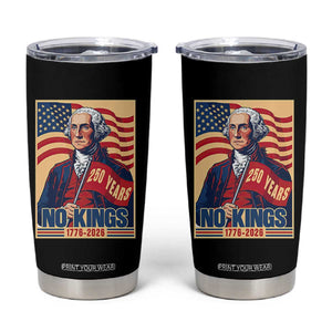 Funny George Washington Freedom Protest Tumbler Cup No Kings TS12 Black Print Your Wear