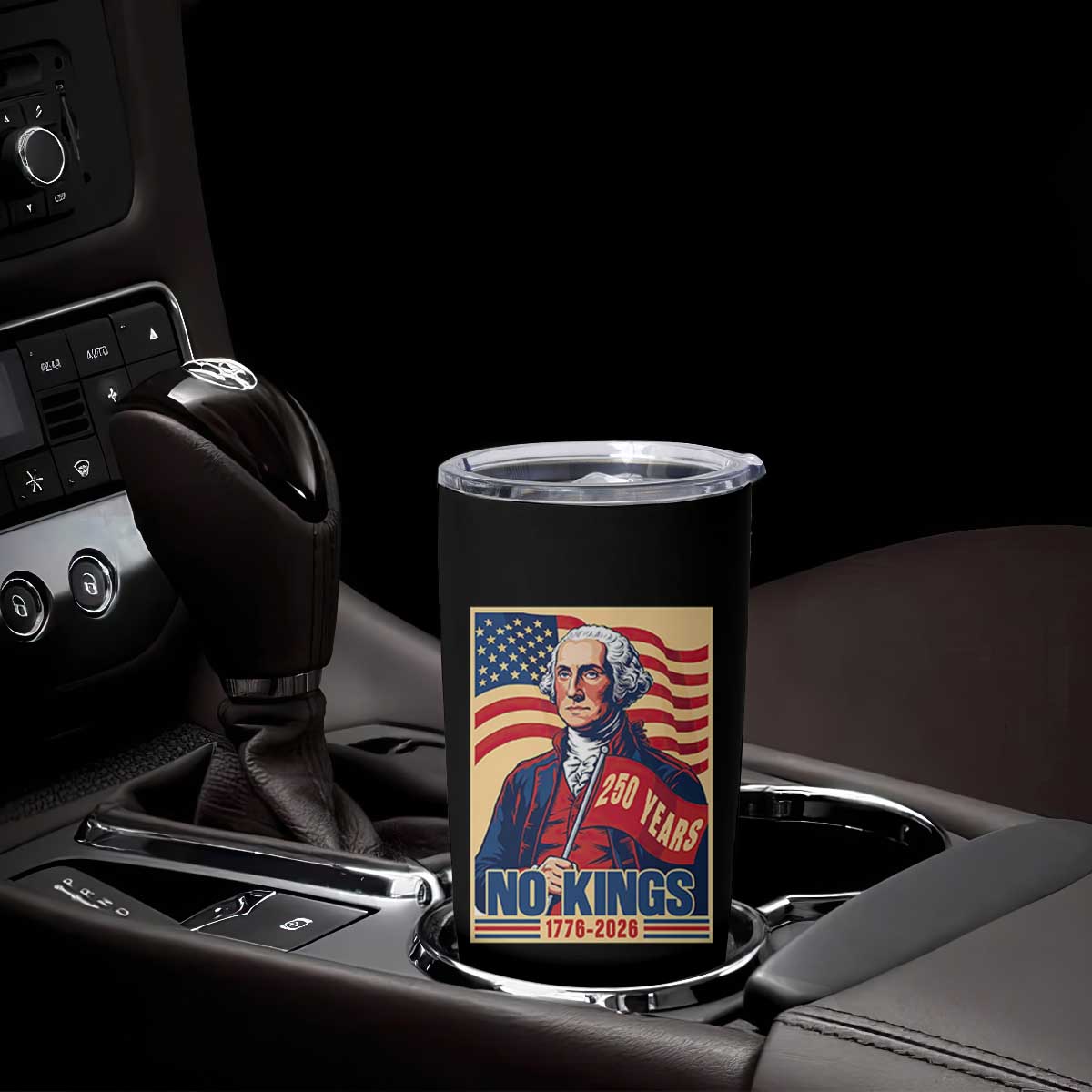 Funny George Washington Freedom Protest Tumbler Cup No Kings TS12 Print Your Wear