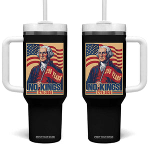 Funny George Washington Freedom Protest Tumbler With Handle No Kings TS12 One Size: 40 oz Black Print Your Wear