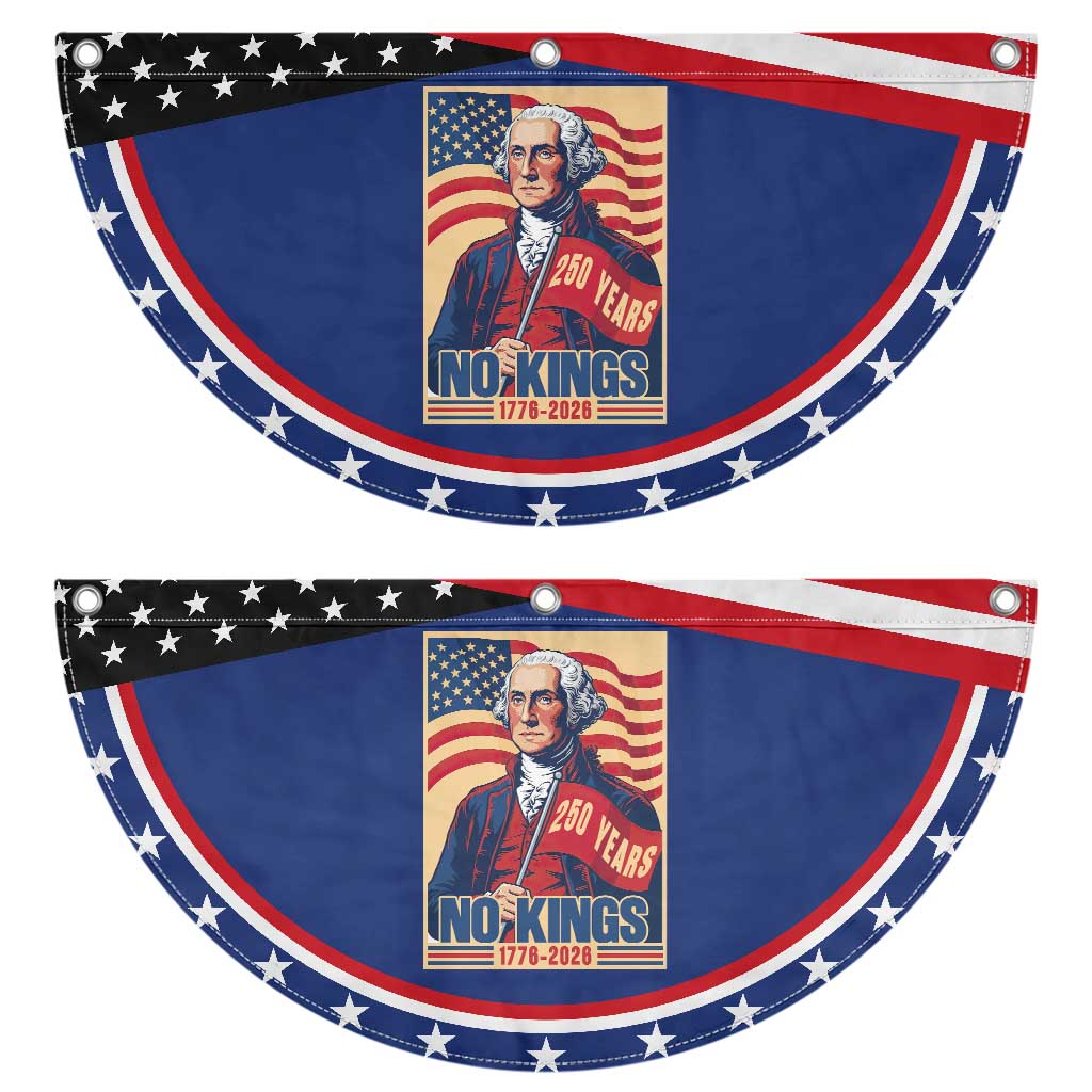 Funny George Washington Freedom Protest Patriotic Fan Flag No Kings TS12 2pcs pack Classic Navy Print Your Wear
