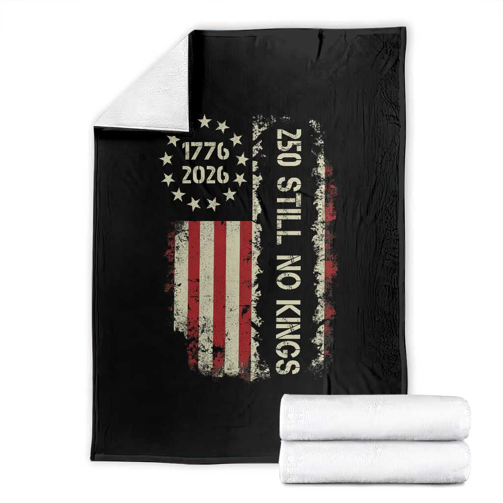 250 Still No Kings Throw Blanket Vintage Patriotic Flag TS12 Black Print Your Wear
