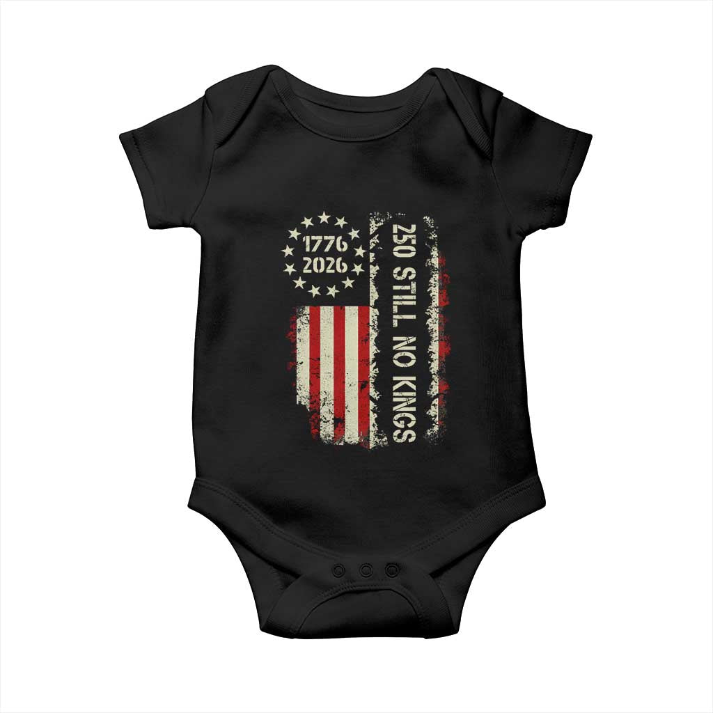 250 Still No Kings Baby Onesie Vintage Patriotic Flag TS12 Black Print Your Wear
