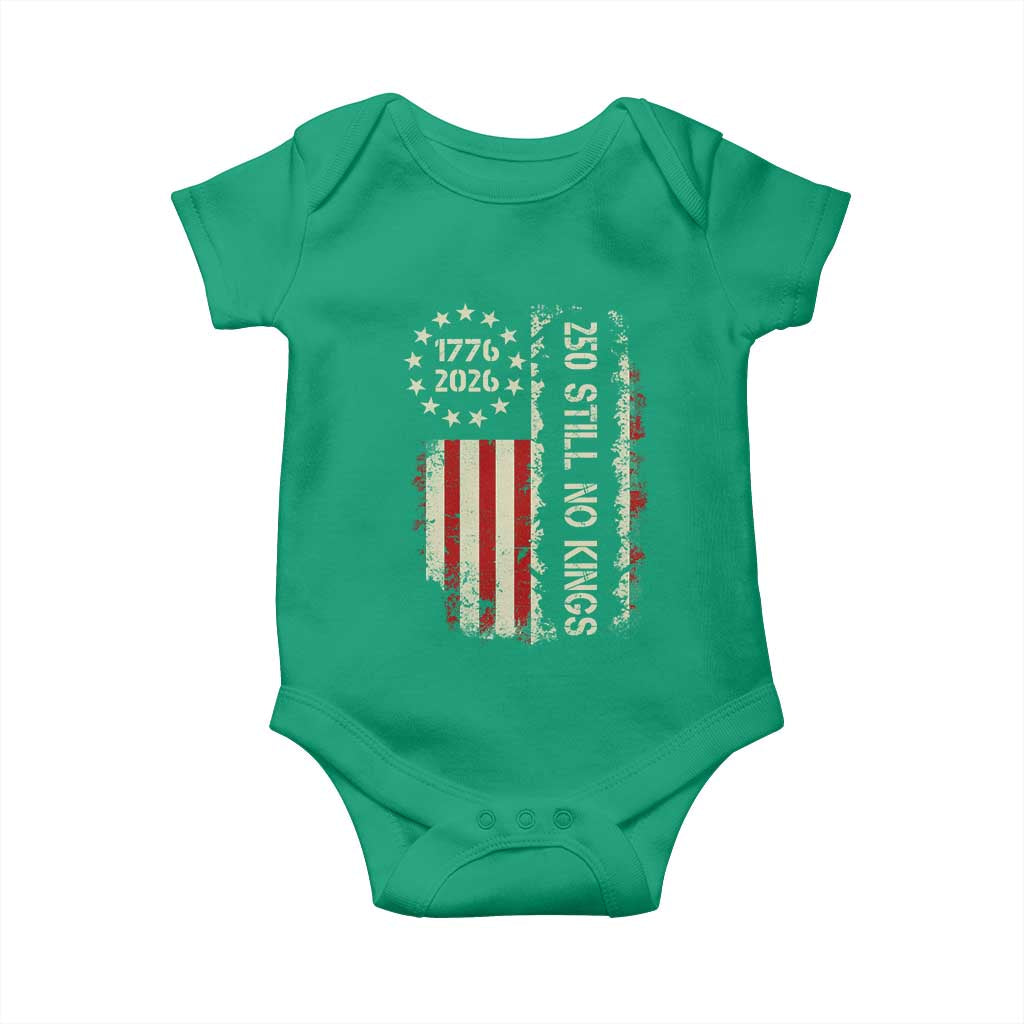 250 Still No Kings Baby Onesie Vintage Patriotic Flag TS12 Irish Green Print Your Wear