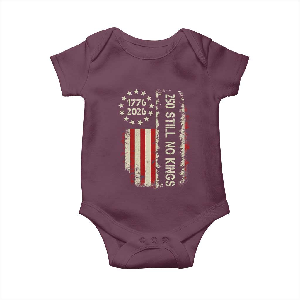 250 Still No Kings Baby Onesie Vintage Patriotic Flag TS12 Maroon Print Your Wear