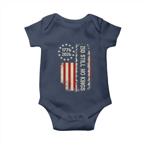 250 Still No Kings Baby Onesie Vintage Patriotic Flag TS12 Navy Print Your Wear