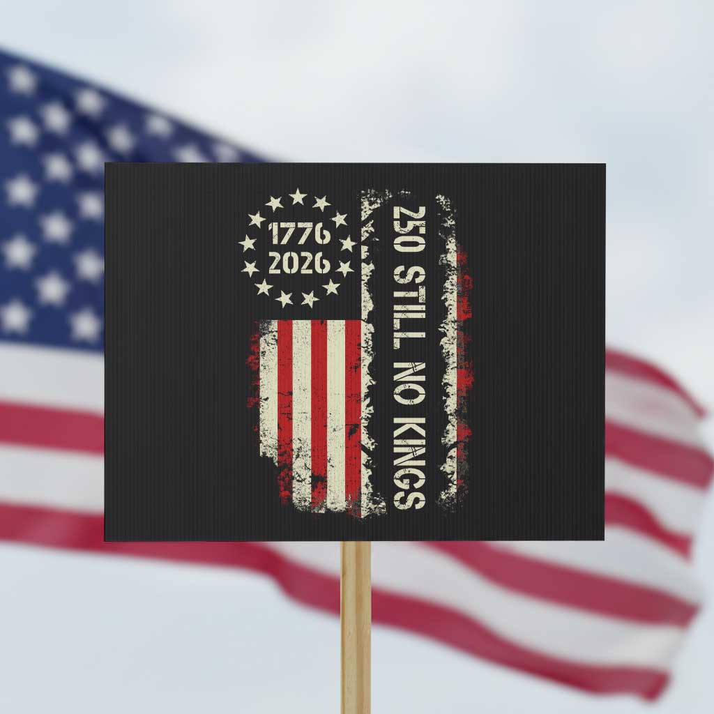 250 Still No Kings Protest Sign Vintage Patriotic Flag TS12 Horizontal 18