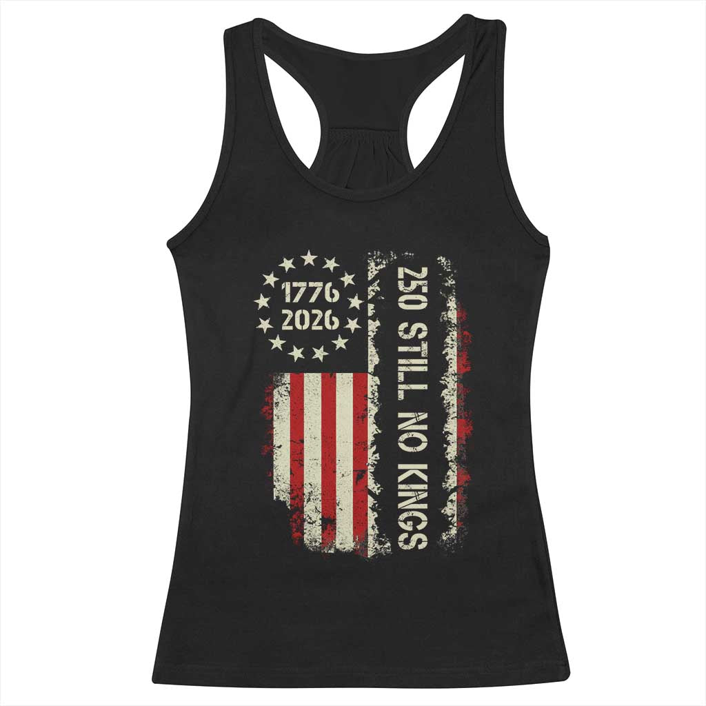 250 Still No Kings Racerback Tank Top Vintage Patriotic Flag TS12 Black Print Your Wear