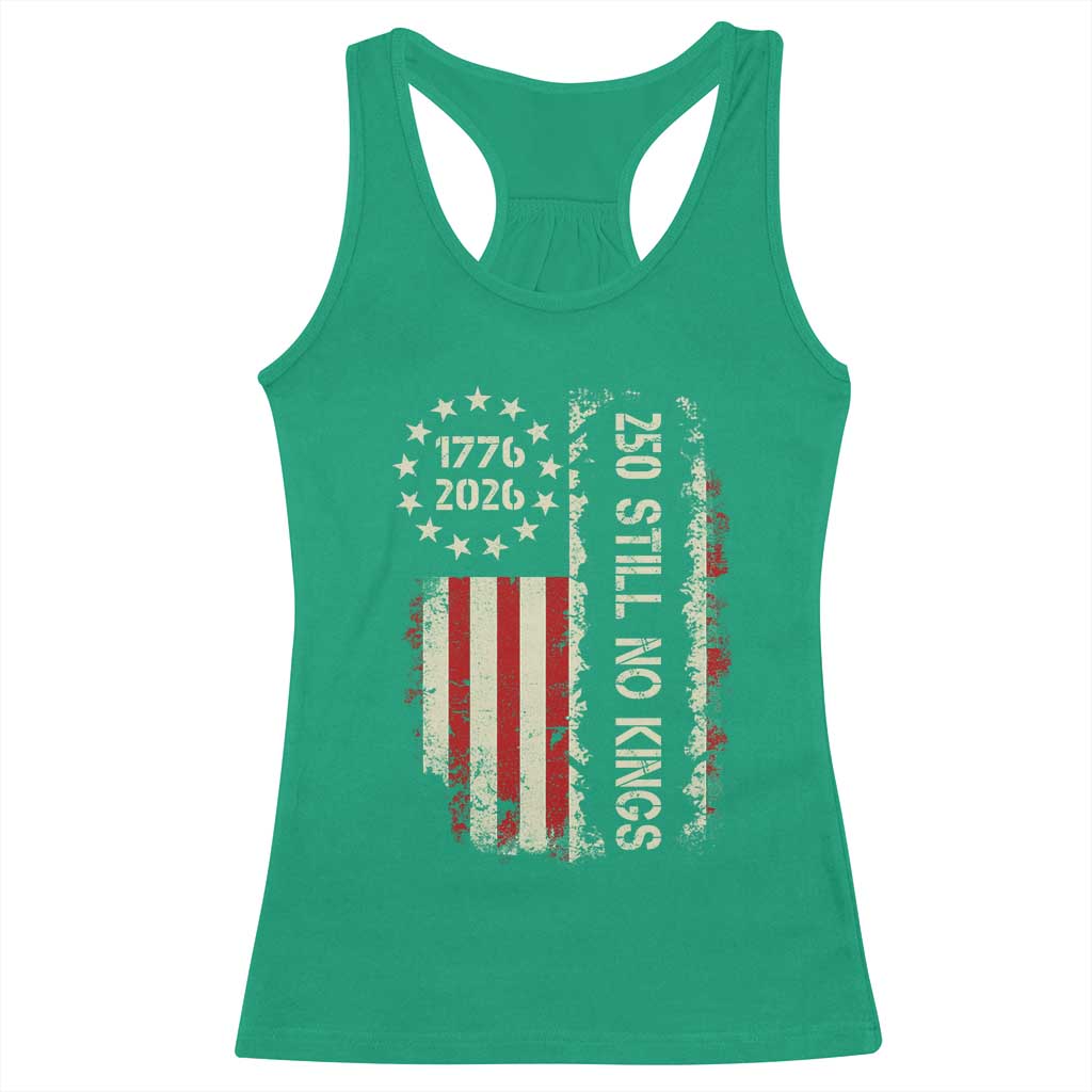250 Still No Kings Racerback Tank Top Vintage Patriotic Flag TS12 Irish Green Print Your Wear