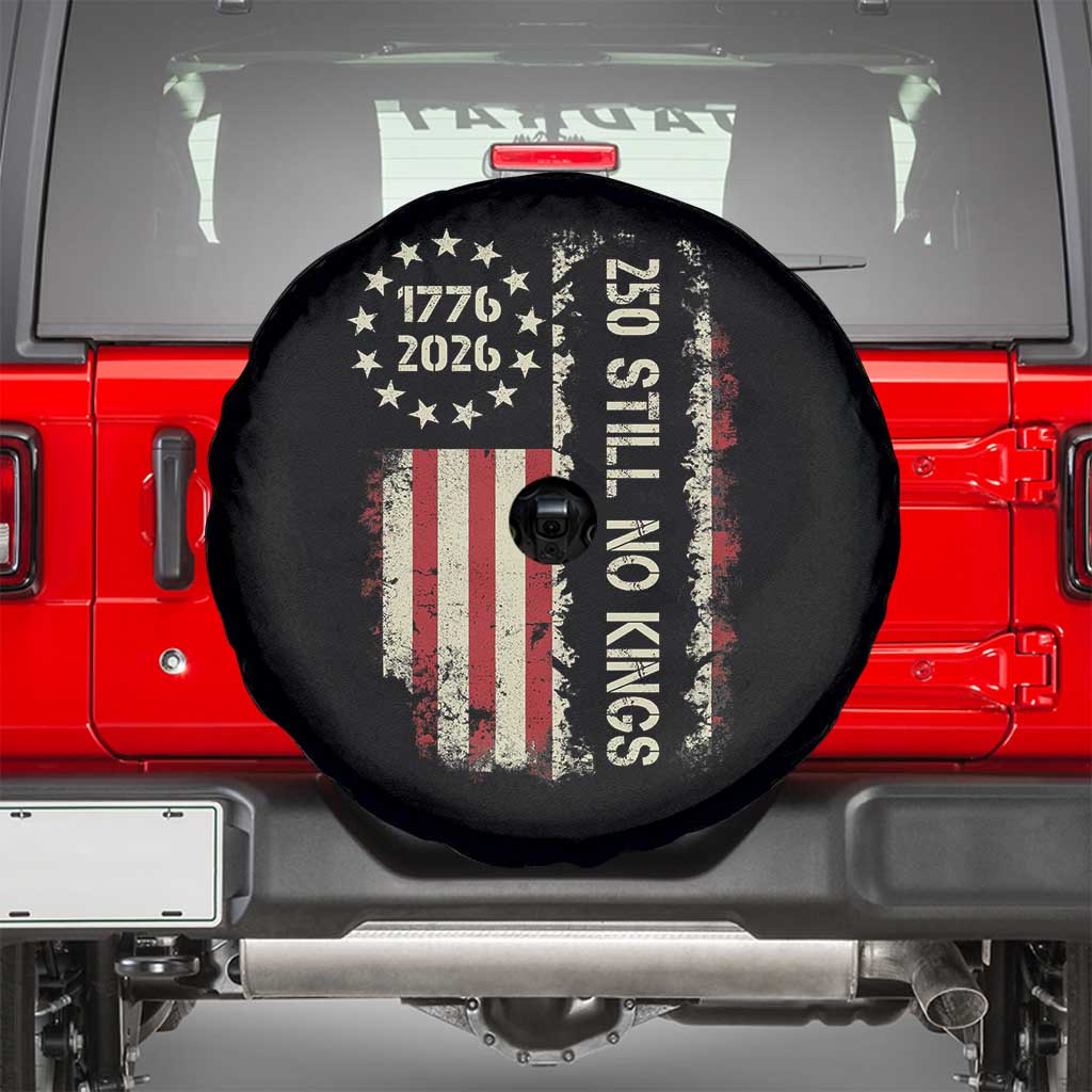 250 Still No Kings Spare Tire Cover Vintage Patriotic Flag TS12 Black Print Your Wear