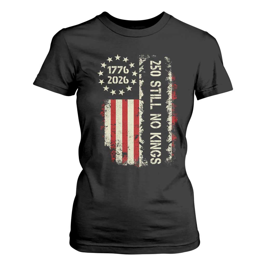 250 Still No Kings T Shirt For Women Vintage Patriotic Flag TS12 Black Print Your Wear