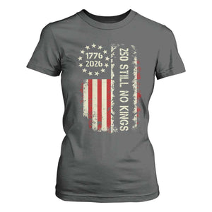 250 Still No Kings T Shirt For Women Vintage Patriotic Flag TS12 Dark Heather Print Your Wear