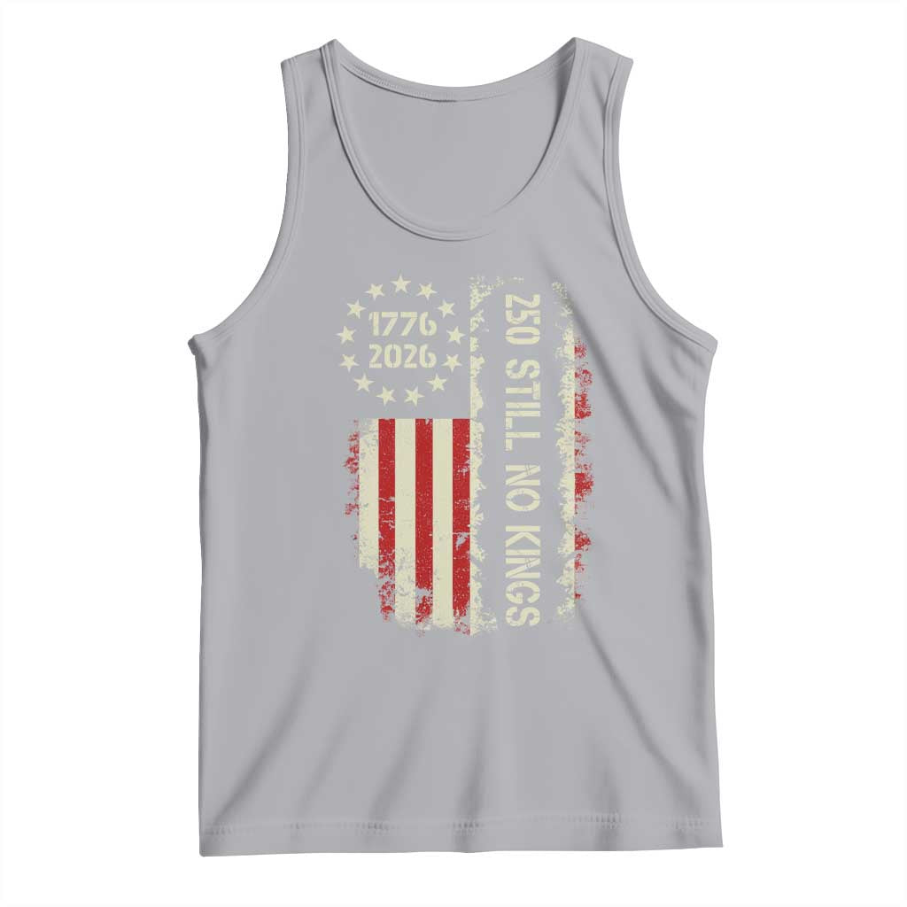 250 Still No Kings Tank Top Vintage Patriotic Flag TS12 Athletic Heather Print Your Wear