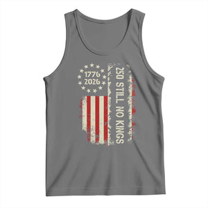 250 Still No Kings Tank Top Vintage Patriotic Flag TS12 Black Heather Print Your Wear