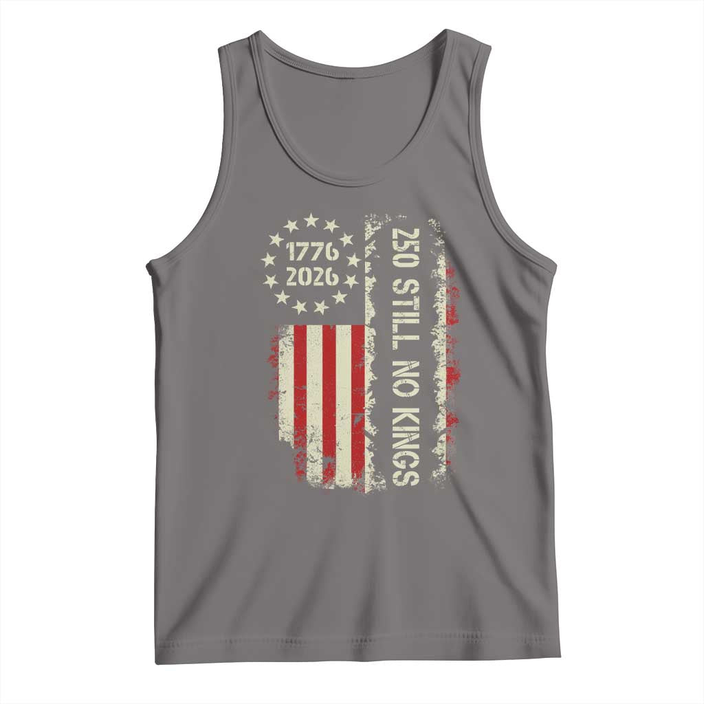 250 Still No Kings Tank Top Vintage Patriotic Flag TS12 Deep Heather Print Your Wear