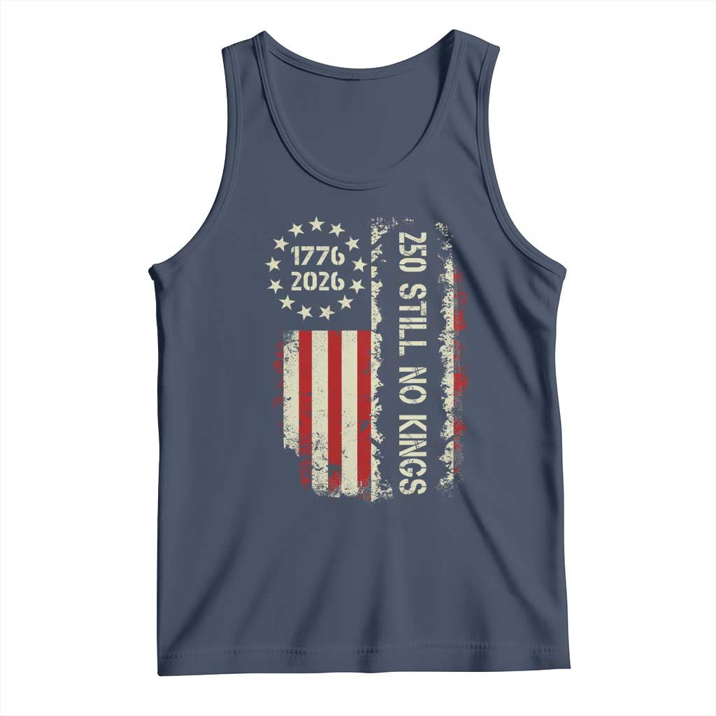 250 Still No Kings Tank Top Vintage Patriotic Flag TS12 Navy Print Your Wear