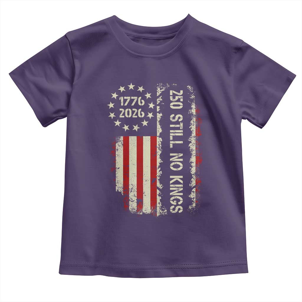 250 Still No Kings Toddler T Shirt Vintage Patriotic Flag TS12 Purple Print Your Wear