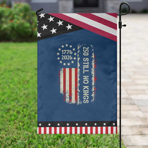 250 Still No Kings Garden Flag Vintage Patriotic Flag TS12 Classic Blue Black Print Your Wear