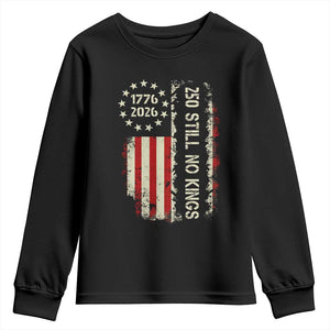 250 Still No Kings Youth Sweatshirt Vintage Patriotic Flag TS12 Black Print Your Wear