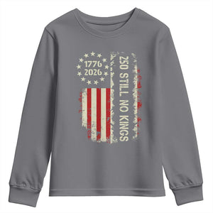 250 Still No Kings Youth Sweatshirt Vintage Patriotic Flag TS12 Charcoal Print Your Wear