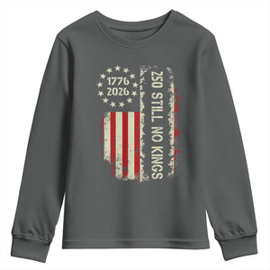 250 Still No Kings Youth Sweatshirt Vintage Patriotic Flag TS12 Dark Heather Print Your Wear
