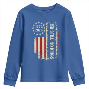 250 Still No Kings Youth Sweatshirt Vintage Patriotic Flag TS12 Royal Blue Print Your Wear