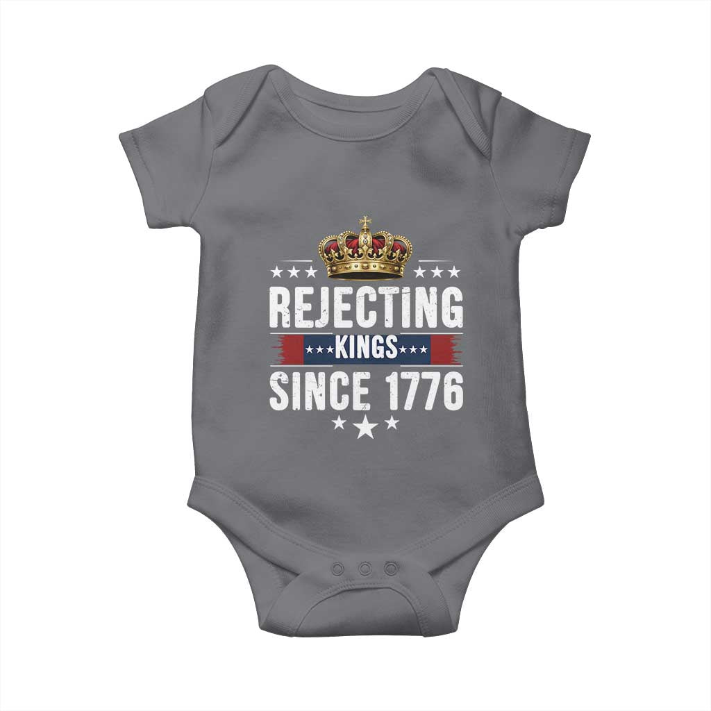 Rejecting Kings Since 1776 Baby Onesie Anti Authoritarian Protest TS12 Charcoal Print Your Wear