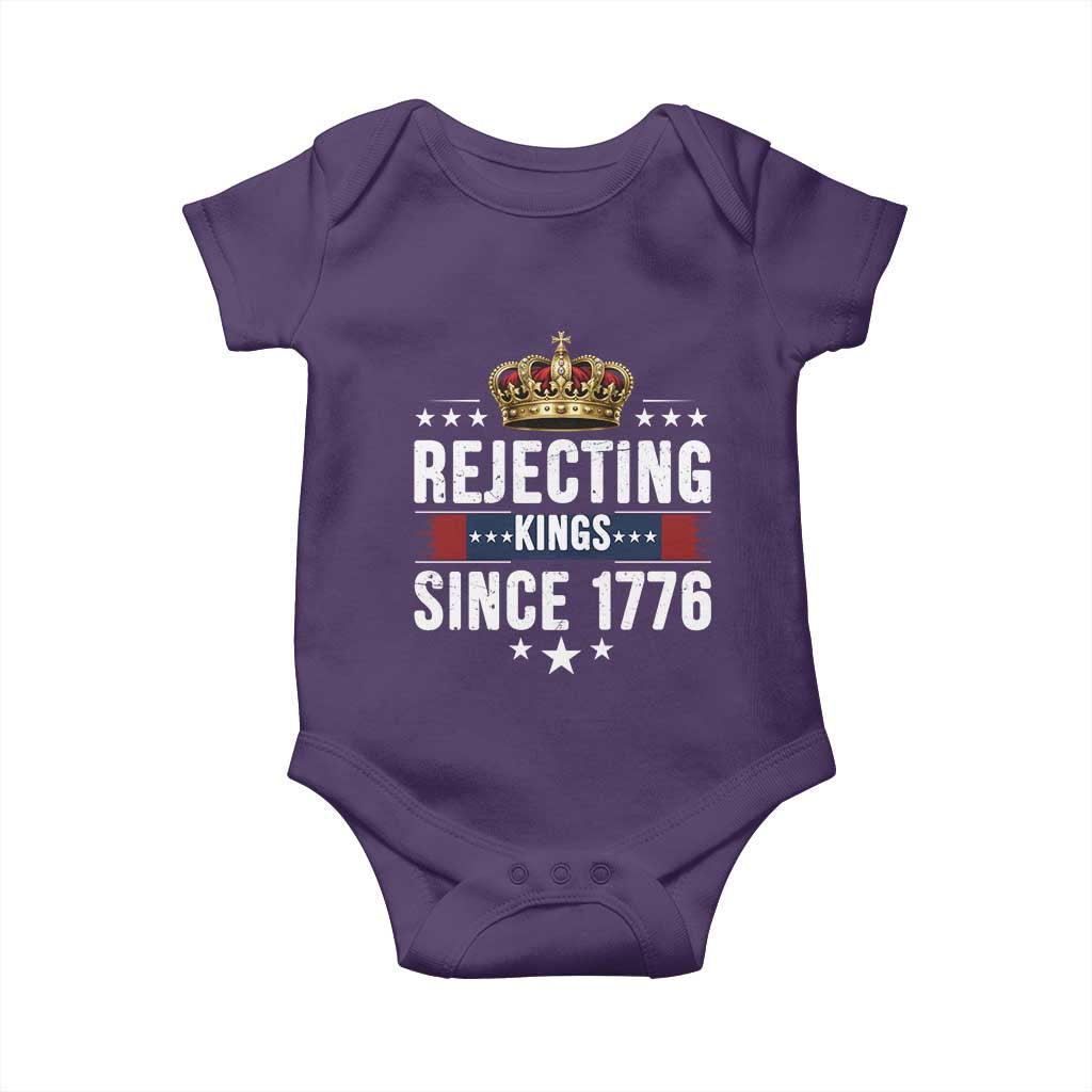 Rejecting Kings Since 1776 Baby Onesie Anti Authoritarian Protest TS12 Purple Print Your Wear