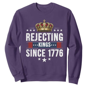 Rejecting Kings Since 1776 Sweatshirt Anti Authoritarian Protest TS12 Purple Print Your Wear