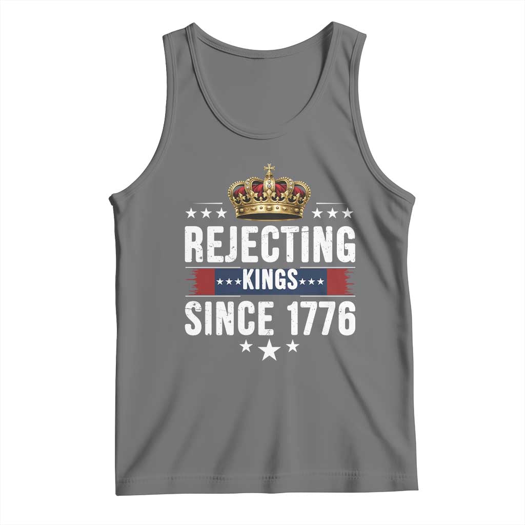 Rejecting Kings Since 1776 Tank Top Anti Authoritarian Protest TS12 Black Heather Print Your Wear