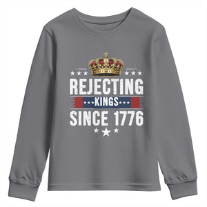 Rejecting Kings Since 1776 Youth Sweatshirt Anti Authoritarian Protest TS12 Charcoal Print Your Wear