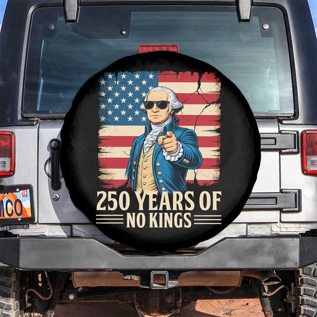No Kings 250 Years George Washington Spare Tire Cover TS12 No hole Black Print Your Wear